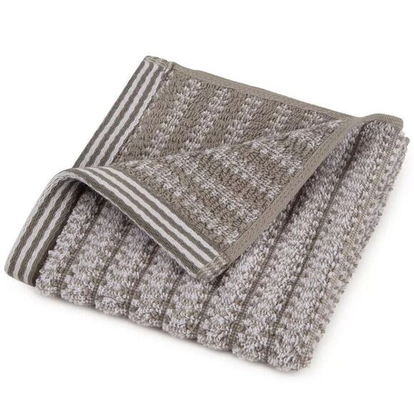 MARTEX Curacao Jan Theil Cotton Textured Stripe Jacquard 13" x 13" Wash Towel - Picture 1 of 1